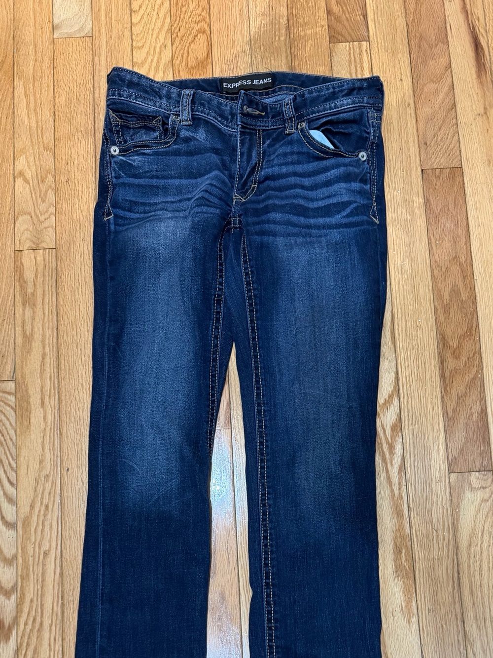 Express Dark Blue Denim Jeans with Contrast Stitching